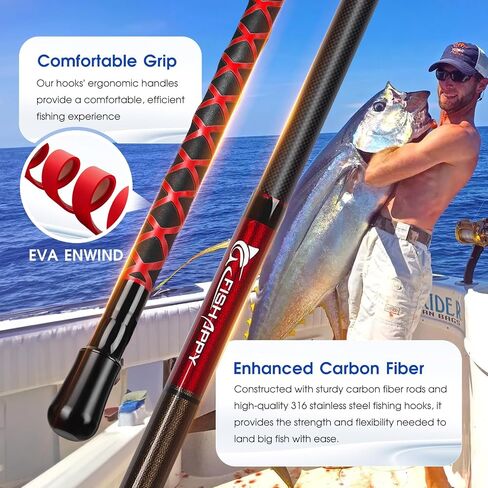 Fishing Gaff Saltwater Fish Gaff with S316 Stainless Steel Fishing Hook Carbon Fiber Fishing Gaff 4'8''/ 7' in Saudi Arabia