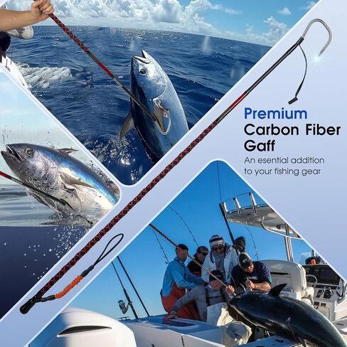 Fishing Gaff Saltwater Fish Gaff with S316 Stainless Steel Fishing Hook Carbon Fiber Fishing Gaff 4'8''/ 7' in Saudi Arabia