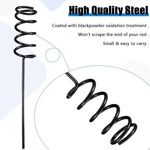 50 Pcs Plastic Fishing Bells Clips Fishing Rod Alarm with Dual Alert Bells and 2 Pcs Spiral Rod Holder Fishing Kit Heavy Duty Fishing Support Stand Holder Set in Saudi Arabia