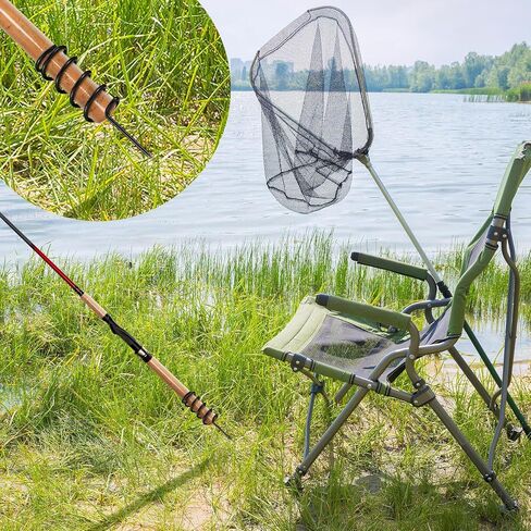 50 Pcs Plastic Fishing Bells Clips Fishing Rod Alarm with Dual Alert Bells and 2 Pcs Spiral Rod Holder Fishing Kit Heavy Duty Fishing Support Stand Holder Set in Saudi Arabia