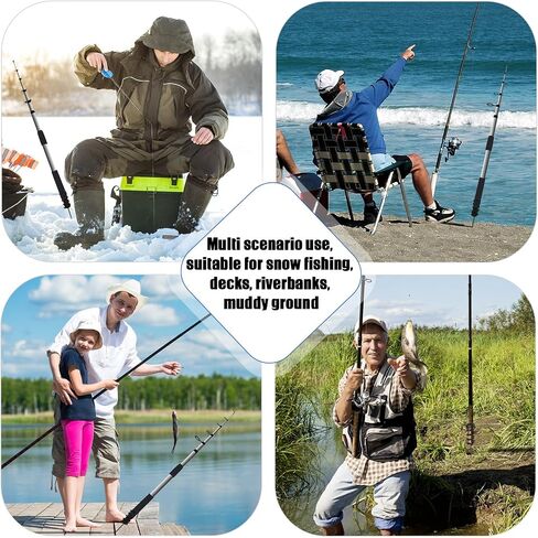 50 Pcs Plastic Fishing Bells Clips Fishing Rod Alarm with Dual Alert Bells and 2 Pcs Spiral Rod Holder Fishing Kit Heavy Duty Fishing Support Stand Holder Set in Saudi Arabia