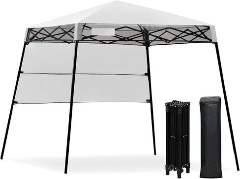 Fireflowery 7’ x 7’ Pop Up Canopy Tent, Portable Shelter Canopy w/Backpack, Outdoor Instant Canopy Tent, Lightweight & Compact for Hiking, Fishing, Camping, Picnic (7'x7' Base, 6'x6' top) in Saudi Arabia