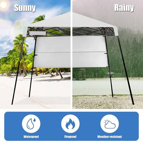 Fireflowery 7’ x 7’ Pop Up Canopy Tent, Portable Shelter Canopy w/Backpack, Outdoor Instant Canopy Tent, Lightweight & Compact for Hiking, Fishing, Camping, Picnic (7'x7' Base, 6'x6' top) in Saudi Arabia