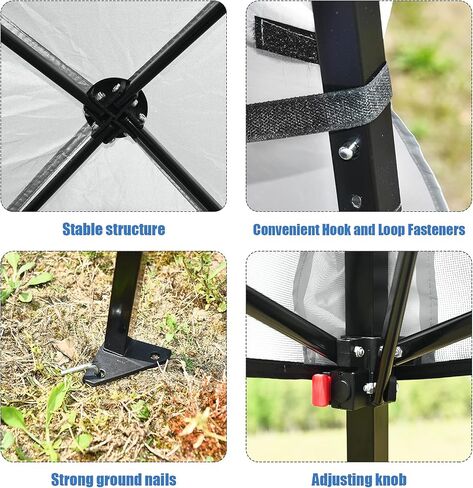 Fireflowery 7’ x 7’ Pop Up Canopy Tent, Portable Shelter Canopy w/Backpack, Outdoor Instant Canopy Tent, Lightweight & Compact for Hiking, Fishing, Camping, Picnic (7'x7' Base, 6'x6' top) in Saudi Arabia