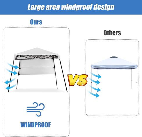 Fireflowery 7’ x 7’ Pop Up Canopy Tent, Portable Shelter Canopy w/Backpack, Outdoor Instant Canopy Tent, Lightweight & Compact for Hiking, Fishing, Camping, Picnic (7'x7' Base, 6'x6' top) in Saudi Arabia