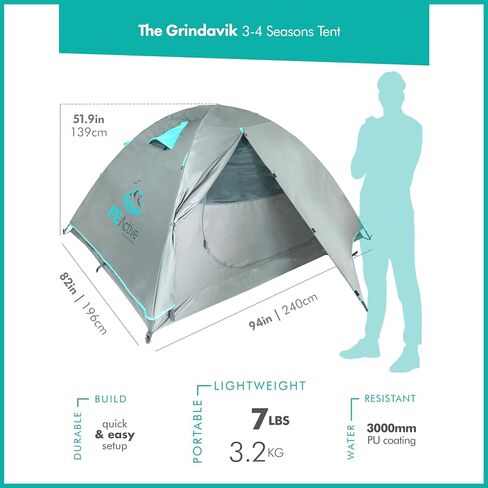 FE Active Waterproof Camping Tent, for Travel and Outdoor Activities. Camping essential for Hikers and outdoor enthusiast in Saudi Arabia