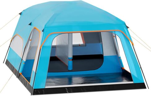 MoNiBloom 5-8 Person Tent for Camping Extra Large Portable Cabin Huge Tent, Waterproof Windproof 1 Living Room and 2 Bedroom 181''Length Tent with Carry Bag for Outdoor Picnic Family Gathering, Coffee in Saudi Arabia