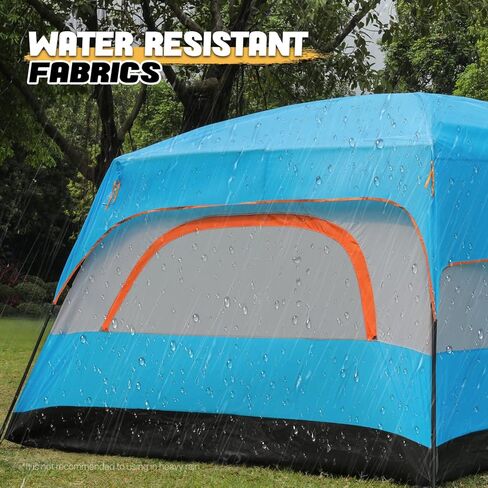 MoNiBloom 5-8 Person Tent for Camping Extra Large Portable Cabin Huge Tent, Waterproof Windproof 1 Living Room and 2 Bedroom 181''Length Tent with Carry Bag for Outdoor Picnic Family Gathering, Coffee in Saudi Arabia
