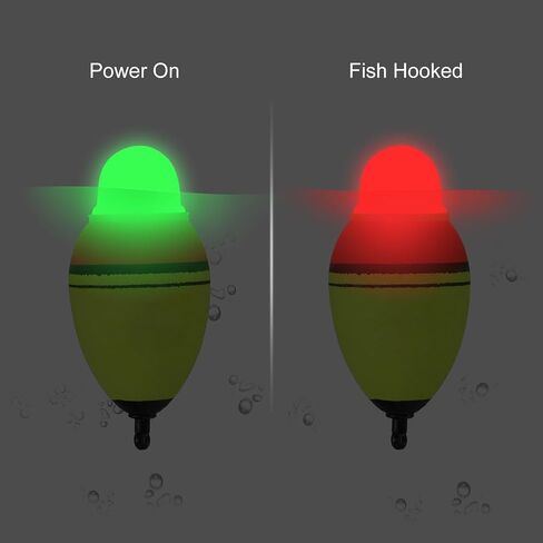 PATIKIL Lighted Fishing Slip Bobbers, EVA Green Red LED Light Fishing Float for Night Fishing in Saudi Arabia