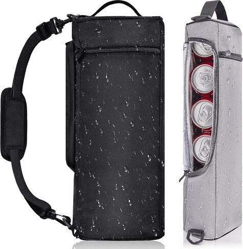 قطعتان من ملحقات الجولف لحقيبة تبريد الجولف من أجل مبرد البيرة المعزول الناعم الجوانب، 12 عبوة من العلب أو 4 زجاجات نبيذ لأنشطة الجولف الخارجية والحفاظ على المشروبات باردة لساعات، باللون الأسود والرمادي in Kuwait