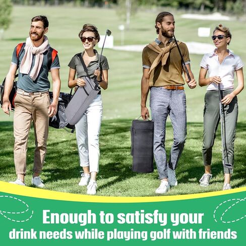 قطعتان من ملحقات الجولف لحقيبة تبريد الجولف من أجل مبرد البيرة المعزول الناعم الجوانب، 12 عبوة من العلب أو 4 زجاجات نبيذ لأنشطة الجولف الخارجية والحفاظ على المشروبات باردة لساعات، باللون الأسود والرمادي in Kuwait