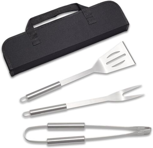 مجموعة شواية محمولة لشواية التخييم، وملعقة من الفولاذ المقاوم للصدأ، وشوكة وملقط لموقد الغاز في الهواء الطلق in Kuwait