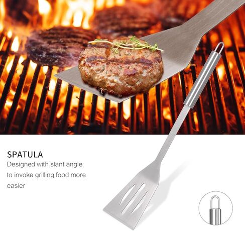 مجموعة شواية محمولة لشواية التخييم، وملعقة من الفولاذ المقاوم للصدأ، وشوكة وملقط لموقد الغاز في الهواء الطلق in Kuwait