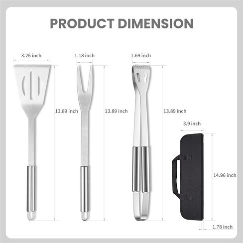 مجموعة شواية محمولة لشواية التخييم، وملعقة من الفولاذ المقاوم للصدأ، وشوكة وملقط لموقد الغاز في الهواء الطلق in Kuwait