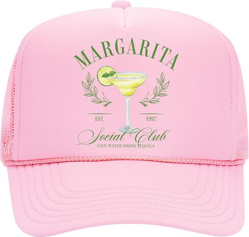 Margarita Social Club Trucker Hat | Margs Tequila Drinking Funny Cute Drinks | Premium Mesh Foam Trucker Hat for Men & Women in Saudi Arabia
