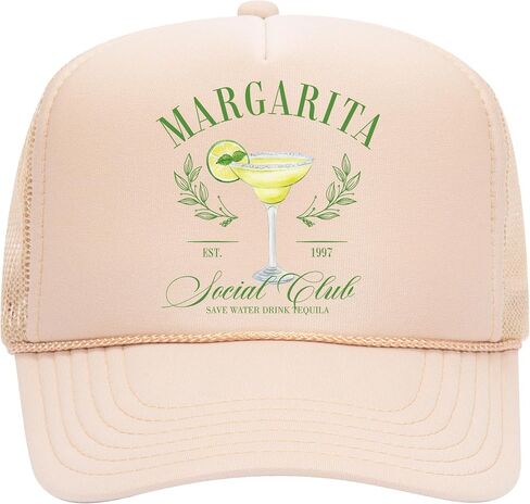 Margarita Social Club Trucker Hat | Margs Tequila Drinking Funny Cute Drinks | Premium Mesh Foam Trucker Hat for Men & Women in Saudi Arabia