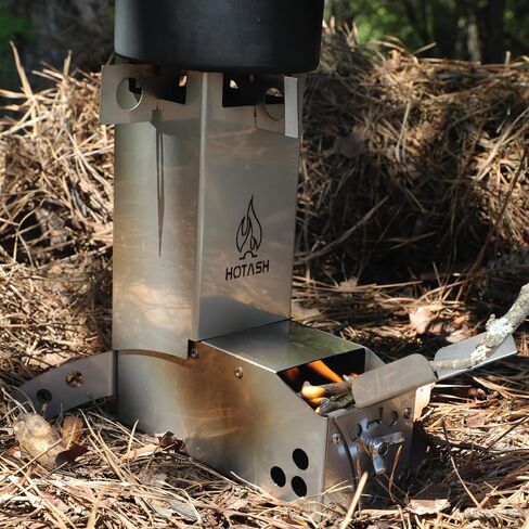 Hot Ash Mini Wood Burning Titanium and Aluminum Rocket Stove - Compact 1lb Stove for Outdoor Cooking, Camping, and More in Saudi Arabia