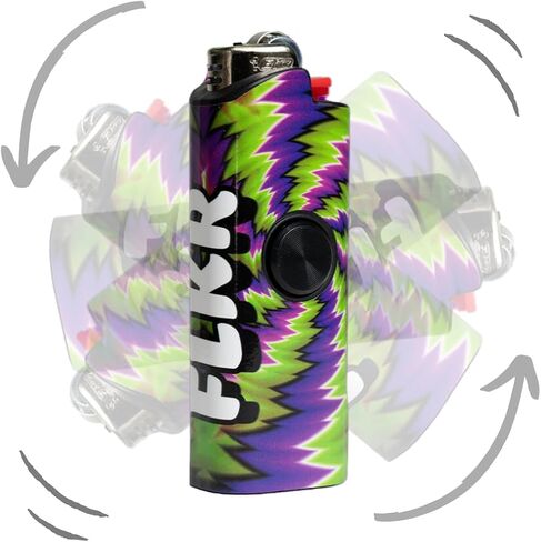FLKR LYTR® Flicker Spinner Lighter Case - Multifunctional Case for EDC Enthusiasts. Durable, Pocket-Sized Gift for Adults with ADHD (Mushroom Small Design - Single) - for Standard BIC Lighters in Saudi Arabia