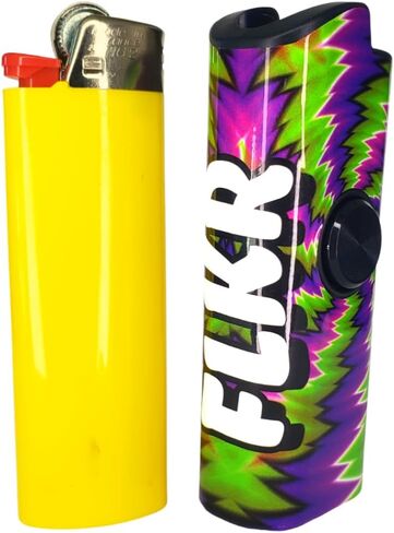 FLKR LYTR® Flicker Spinner Lighter Case - Multifunctional Case for EDC Enthusiasts. Durable, Pocket-Sized Gift for Adults with ADHD (Mushroom Small Design - Single) - for Standard BIC Lighters in Saudi Arabia