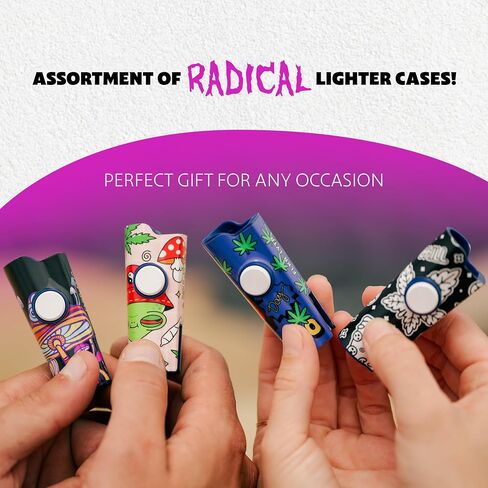 FLKR LYTR® Flicker Spinner Lighter Case - Multifunctional Case for EDC Enthusiasts. Durable, Pocket-Sized Gift for Adults with ADHD (Mushroom Small Design - Single) - for Standard BIC Lighters in Saudi Arabia
