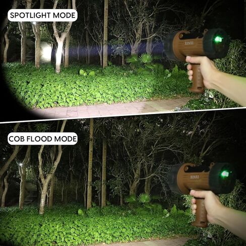 XINXI 1000,000 Lumens Rechargeable Spotlight with COB Floodlight, 6 Light Modes and USB Charger for Hiking, Boating, Hunting, IP67 Waterproof Handheld Flashlight with red Filter(BLUE) in Kuwait