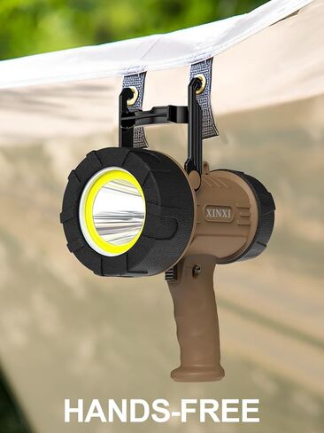 XINXI 1000,000 Lumens Rechargeable Spotlight with COB Floodlight, 6 Light Modes and USB Charger for Hiking, Boating, Hunting, IP67 Waterproof Handheld Flashlight with red Filter(BLUE) in Kuwait