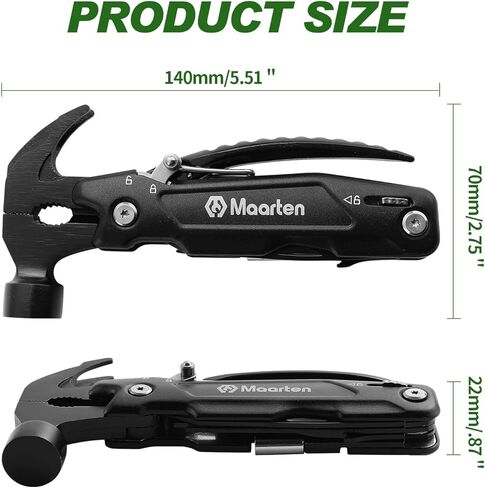 هدايا للأب من Daughter Son Hammer ملحقات التخييم متعددة المهام، 14 في 1 مطرقة أدوات البقاء في الهواء الطلق للرجال، أدوات رائعة هدايا فريدة من نوعها، حشو للتخزين in Kuwait