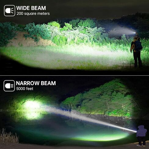 مصابيح LED قابلة لإعادة الشحن من MIXILIN، لومن عالي، 990,000 لومن مصباح يدوي فائق السطوع مع 7 أوضاع، مصابيح يدوية قوية متعددة الوظائف لحالات الطوارئ في التخييم المنزلي - عبوتان in Kuwait