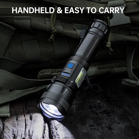 مصابيح LED قابلة لإعادة الشحن من MIXILIN، لومن عالي، 990,000 لومن مصباح يدوي فائق السطوع مع 7 أوضاع، مصابيح يدوية قوية متعددة الوظائف لحالات الطوارئ في التخييم المنزلي - عبوتان in Kuwait