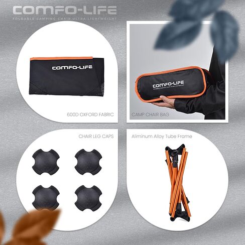 كرسي التخييم المحمول COMFO-LIFE - كرسي الظهر خفيف الوزن للغاية ومتين وكراسي العشب والتخييم وكرسي الظهر - مثالي للسفر والمغامرات الخارجية - خفيف الوزن وصغير الحجم - أزرق in Saudi Arabia