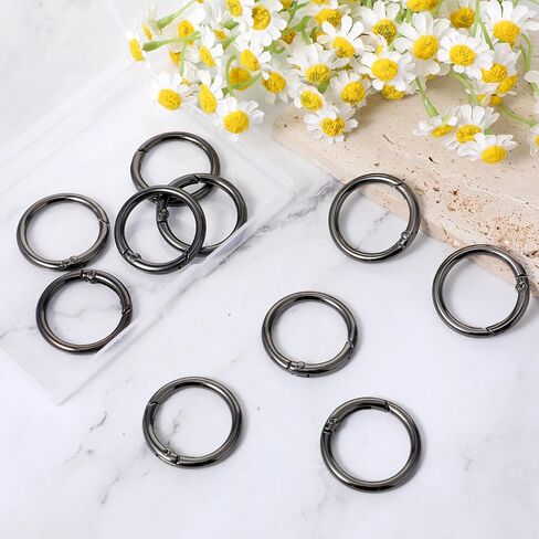 10 Pcs Black Key Ring,Key Ring Clip Zinc Alloy Key Rings Heavy Duty O Ring Clip Spring O Ring Key Rings Buckle for Car Keys Purses (1 Inch,Black) in Saudi Arabia