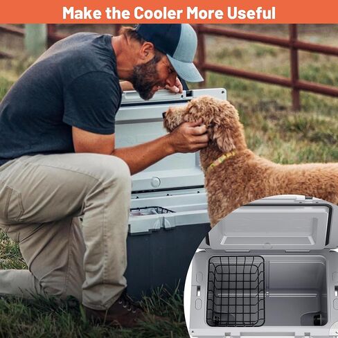 سلة تبريد سعة 32 لترًا متوافقة مع مبرد RTIC 32، مثالية لملحقات التنظيم، باللون الأسود in Kuwait