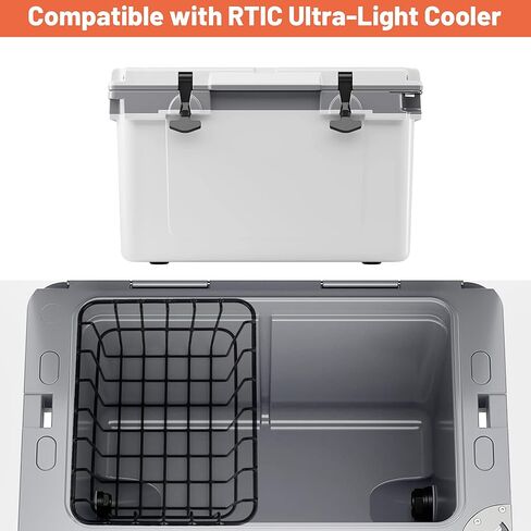 سلة تبريد سعة 32 لترًا متوافقة مع مبرد RTIC 32، مثالية لملحقات التنظيم، باللون الأسود in Kuwait