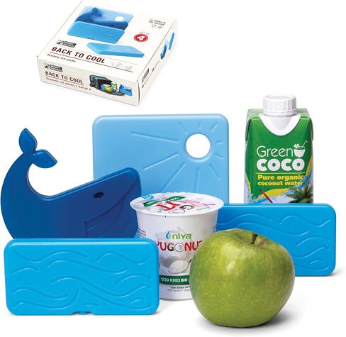 مجموعة Monkey Business Back To Cool Ice Pack، 4 عبوات ثلج قابلة لإعادة الاستخدام لصناديق الغداء وأكياس التبريد، حزمة ثلج ملونة قابلة لإعادة التعبئة للتخييم للأغذية (مجموعة الحوت) in Saudi Arabia