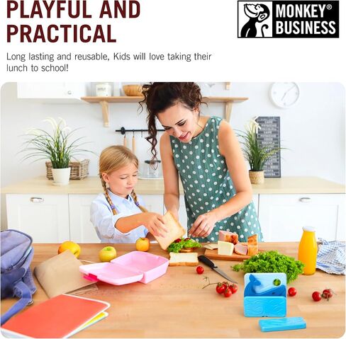 مجموعة Monkey Business Back To Cool Ice Pack، 4 عبوات ثلج قابلة لإعادة الاستخدام لصناديق الغداء وأكياس التبريد، حزمة ثلج ملونة قابلة لإعادة التعبئة للتخييم للأغذية (مجموعة الحوت) in Saudi Arabia
