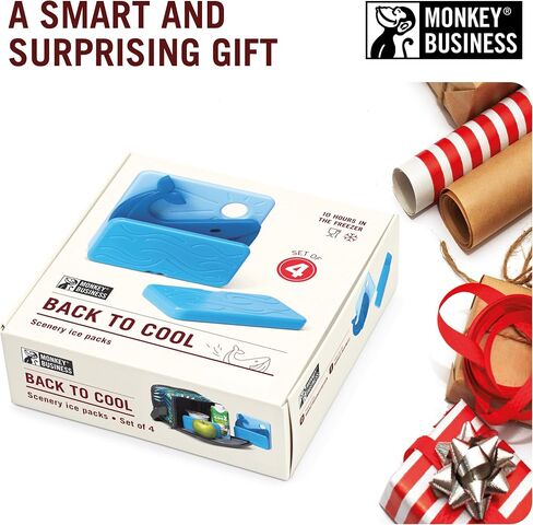 مجموعة Monkey Business Back To Cool Ice Pack، 4 عبوات ثلج قابلة لإعادة الاستخدام لصناديق الغداء وأكياس التبريد، حزمة ثلج ملونة قابلة لإعادة التعبئة للتخييم للأغذية (مجموعة الحوت) in Saudi Arabia