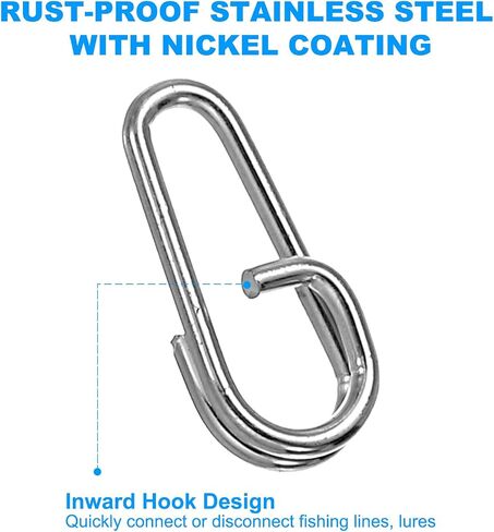 PATIKIL Fishing Snaps Clips Stainless Steel Oval Split Rings Fishing Fishing Tackle Quick Change for Freshwater Saltwater in Saudi Arabia