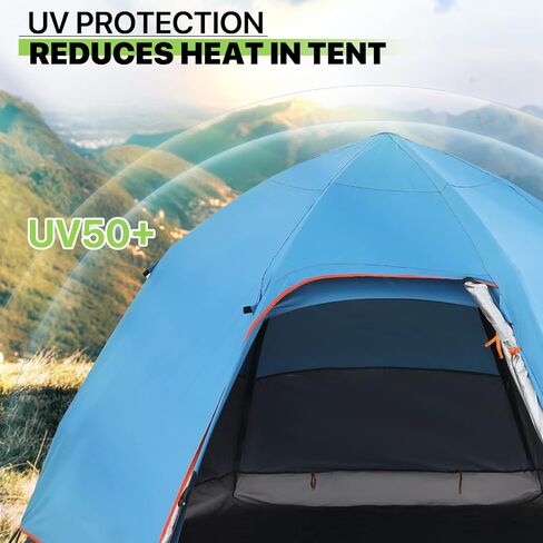 Magshion 2 Person Camping Tent with Carrying Bag Lightweight Weatherproof Backpacking Blue Outdoor Tent for Backpacking Hiking or Beach by Wakeman Outdoors in Saudi Arabia