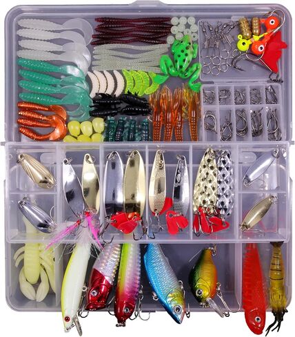 Fishing Lures Kit Tackle Box Lures Soft Hard Bait for Bass Trout Salmon in Saudi Arabia
