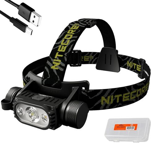 Nitecore HC65 v2 1750 Lumen USB-C مصباح أمامي قابل لإعادة الشحن، أبيض، أحمر، مصابيح LED عالية CRI ومنظم LumenTac in Saudi Arabia