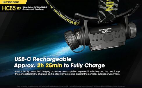 Nitecore HC65 v2 1750 Lumen USB-C مصباح أمامي قابل لإعادة الشحن، أبيض، أحمر، مصابيح LED عالية CRI ومنظم LumenTac in Saudi Arabia