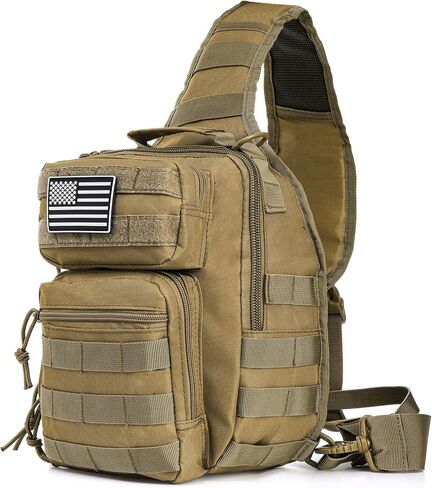 حقيبة ظهر بحمالة تكتيكية، حقيبة كتف عسكرية روفر مع رقعة العلم الأمريكي، حقيبة صدر كروس صغيرة EDC، حقيبة مجموعة مولي أسولت للرجال، في الهواء الطلق، حمل مخفي in Kuwait