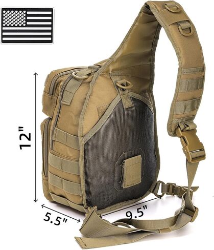 حقيبة ظهر بحمالة تكتيكية، حقيبة كتف عسكرية روفر مع رقعة العلم الأمريكي، حقيبة صدر كروس صغيرة EDC، حقيبة مجموعة مولي أسولت للرجال، في الهواء الطلق، حمل مخفي in Kuwait