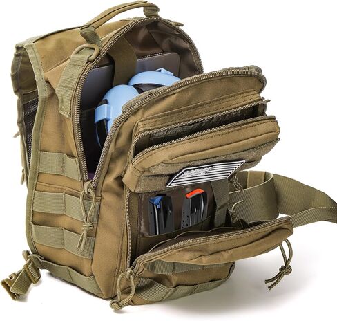 حقيبة ظهر بحمالة تكتيكية، حقيبة كتف عسكرية روفر مع رقعة العلم الأمريكي، حقيبة صدر كروس صغيرة EDC، حقيبة مجموعة مولي أسولت للرجال، في الهواء الطلق، حمل مخفي in Kuwait