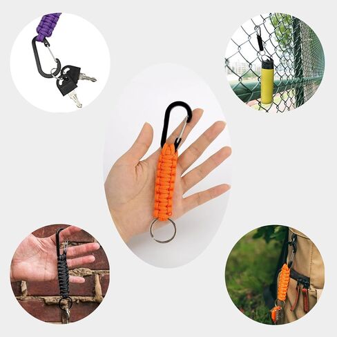 Paracord Keychain Carabiner for Men/Women, Heavy Duty Military Braided Key Chain Aluminum Key Clip for Keys，Camping，Hiking in Saudi Arabia