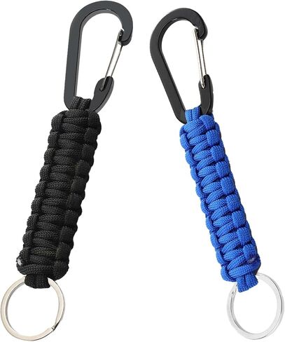 Paracord Keychain Carabiner for Men/Women, Heavy Duty Military Braided Key Chain Aluminum Key Clip for Keys，Camping，Hiking in Saudi Arabia
