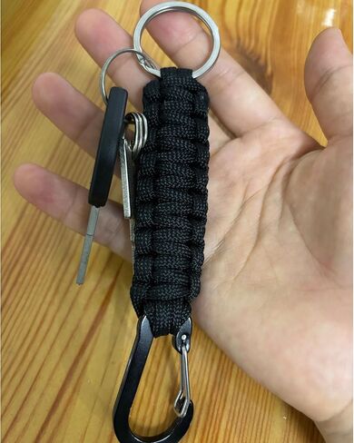 Paracord Keychain Carabiner for Men/Women, Heavy Duty Military Braided Key Chain Aluminum Key Clip for Keys，Camping，Hiking in Saudi Arabia