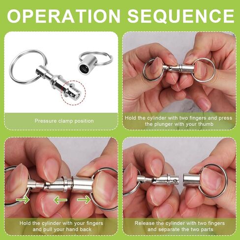 Quick Release Keychain, Detachable Dual Pull Apart Key Chain Quick Disconnect Keychain Snap Lock Holder Convenient in Saudi Arabia