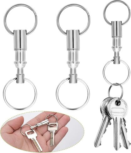 Quick Release Keychain, Detachable Dual Pull Apart Key Chain Quick Disconnect Keychain Snap Lock Holder Convenient in Saudi Arabia