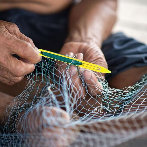 uxcell 5 Pcs Fishing Netting Needle Shuttles Kit Net Repair Needle Fishing Line Equipment Tool Plastic Cast Net Mending Sewing Needle Size:5# Yellow in Saudi Arabia